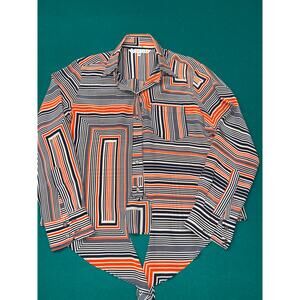 Trina Turk Silk Geometric button up tie at the Waste Sz M